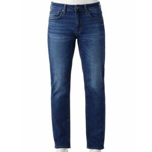 American Eagle Tomgirl Jeans Women 4 Button Fly Stretch Denim Blue Distressed